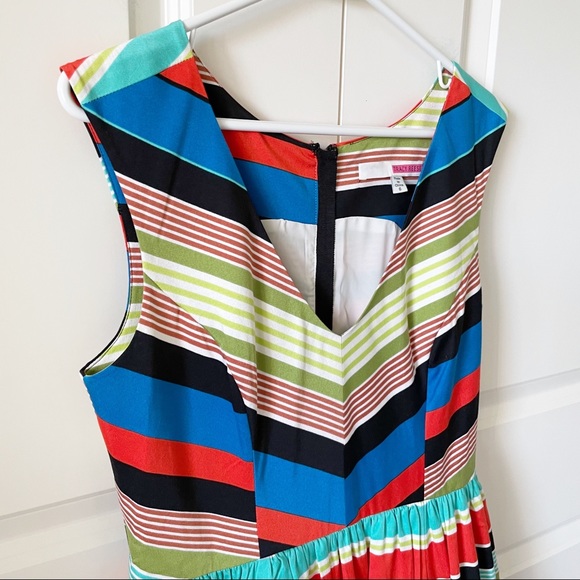 Anthro Tracy Reese Boardwalk Striped Sleeveless Silk Blend Dress - Picture 5 of 15